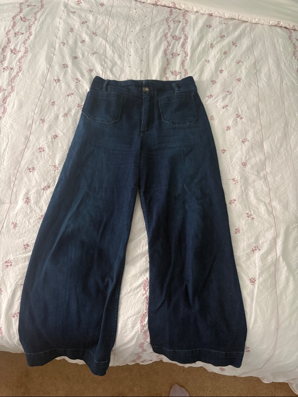 Wide-Leg Dark Indigo Women’s Jeans